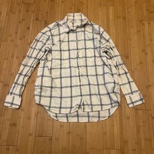 Madewell White and Blue Button Down Shirt Classic Check Pattern
